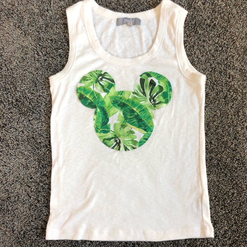 Mickey Mouse leaf or palm print tank. Size Small